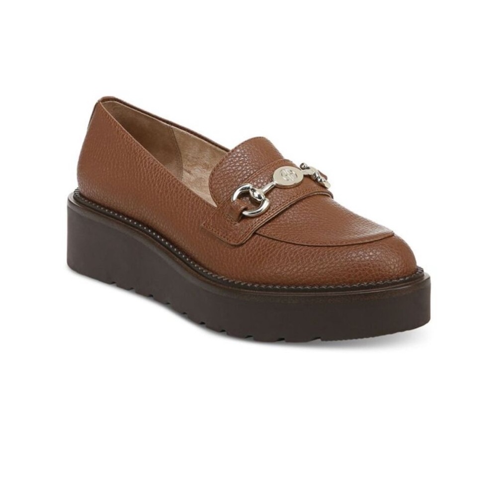 GIANI BERNINI Womens Brown 1" Platform Bit Mayaa Wedge Heeled Loafers 9.5 M